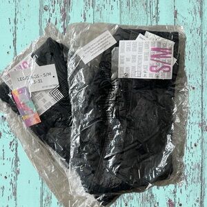2Pack kids solid black leggings